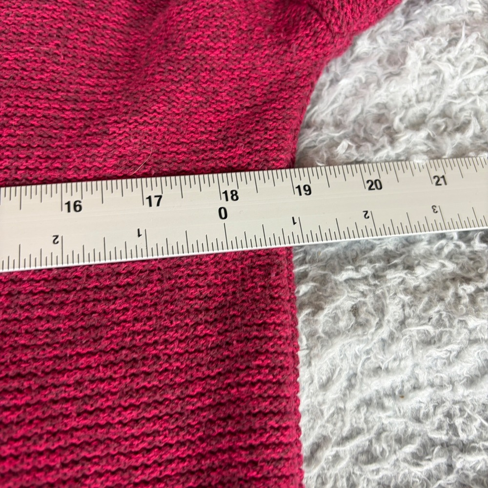 Old Navy Womens Medium Burgundy Red V-Neck Cotton Knit High Low Sweater - Picture 5 of 9